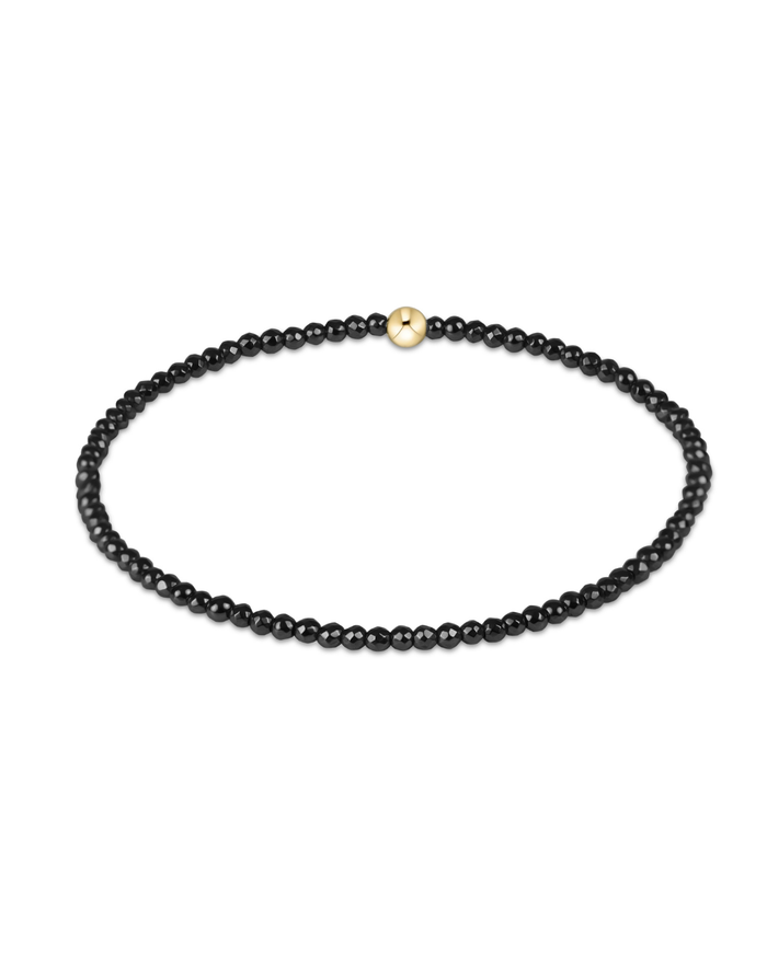 FACETED HEMATITE 2MM BEAD BRACELET