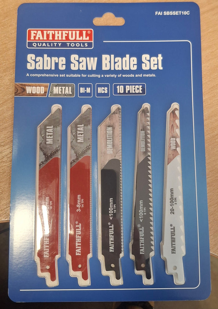 Faithfull 10-Piece 150mm Sabre Saw Blade Set – Precision, Versatility & Durability-Eclipse Fencing