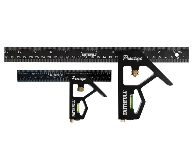 Faithfull Prestige Combination Square Twin Pack – Precision Measurement for Woodworking & Metalworking-Eclipse Fencing