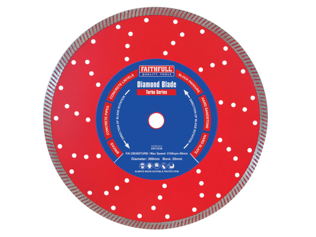 Faithfull Turbo Cut Diamond Blade – Precision Cutting for Concrete, Stone, Brick & Tile-Eclipse Fencing
