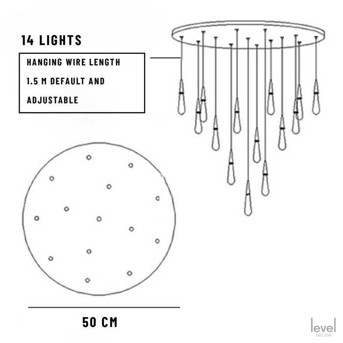 14 Lights / Gold bronze