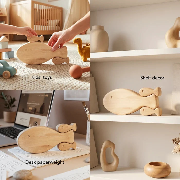 Fish Family Wooden Decor Set