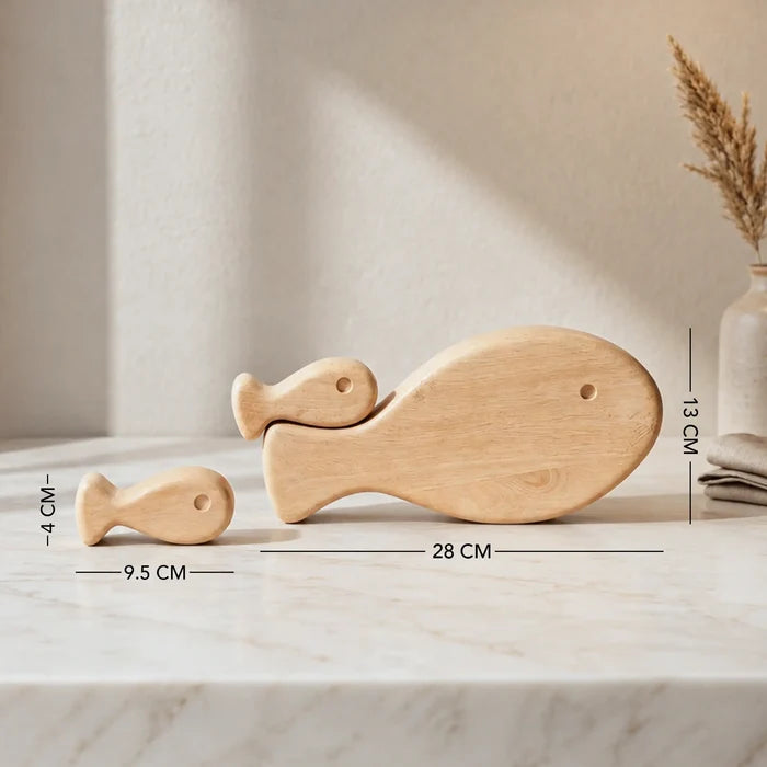Fish Family Wooden Decor Set