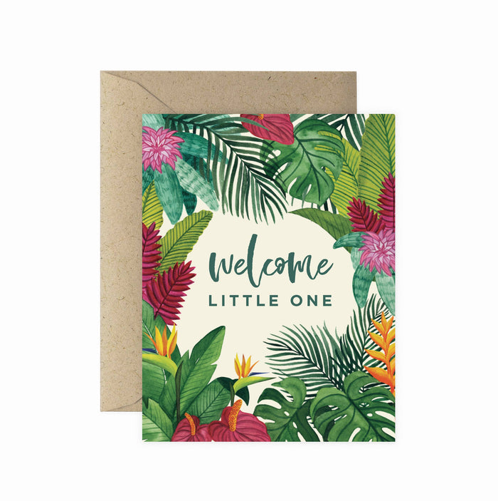 Flora Welcome Little One Greeting Card