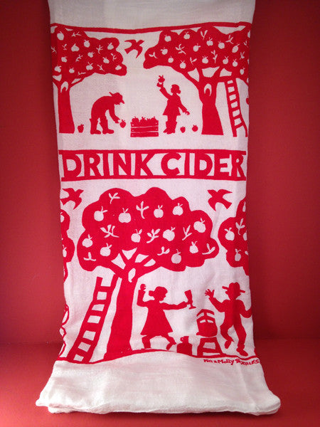 Flour Sack Tea Towels: Drink Cider