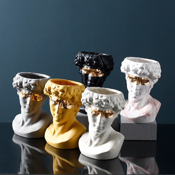 Flower Pot David Resin Statues Vase - Level Decor
