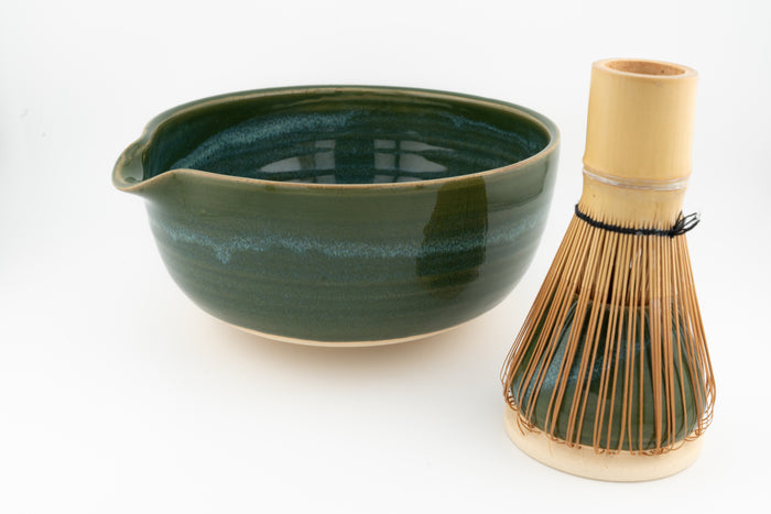 Forest Chawan Matcha Bowl with Whisk Holder
