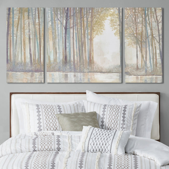 Forest Reflections Triptych 3-piece Canvas Wall Art - Divine Heart L.A.