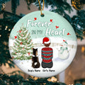 Forever In My Heart Pastel Mint Circle Ceramic Ornament - Personalized Dog Lovers Decorative Christmas Ornament
