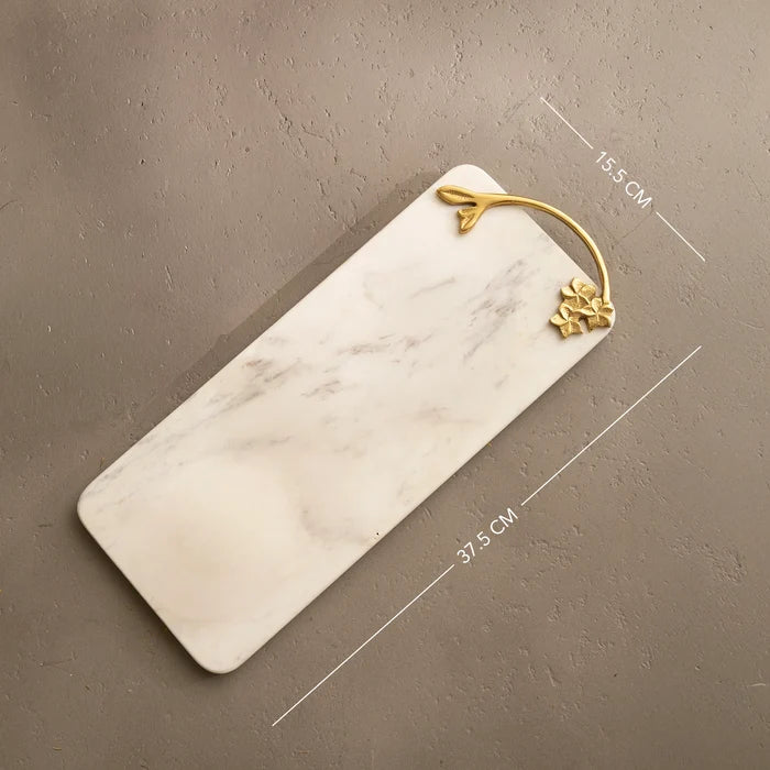 Frangipani Marble & Metal Platter