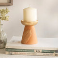 Frangipani terracotta candle holder  short
