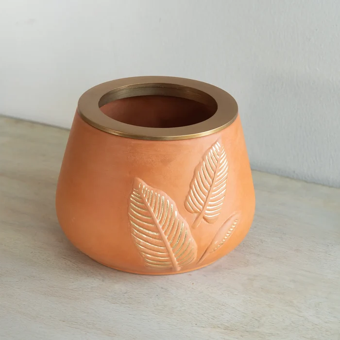 Frangipani terracotta vase large