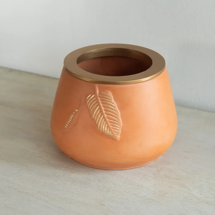 Frangipani terracotta vase large