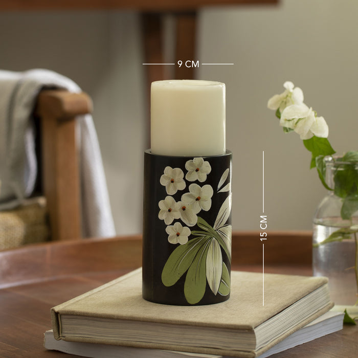 Frangipani Wooden Candle Holder - Large