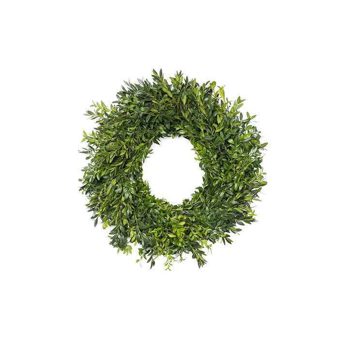 Fresh Boxwood Candle Ring Wreath, 15"