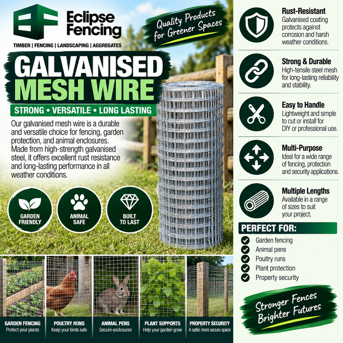 Galvanised Mesh Wire – Strong, Rust-Resistant & Versatile Fencing Solution-Eclipse Fencing