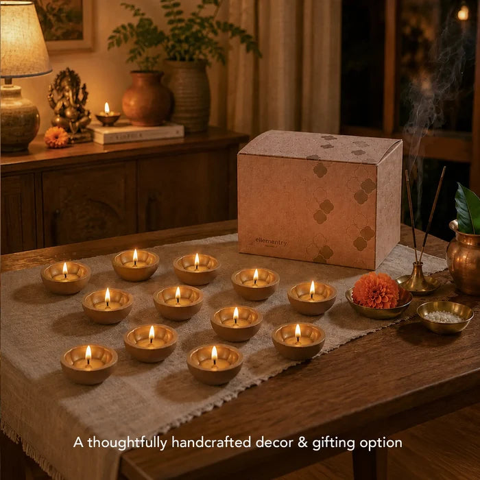 Gaudeep gold Diya set of 12