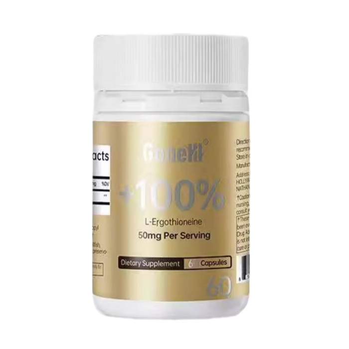 GENEIII L-Ergothioneine 50mg Per Serving 60 Vegon Capsules - myernk