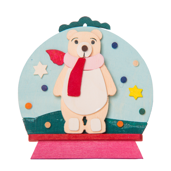 German Christmas Ornament: Snow Globe with Polar Bear