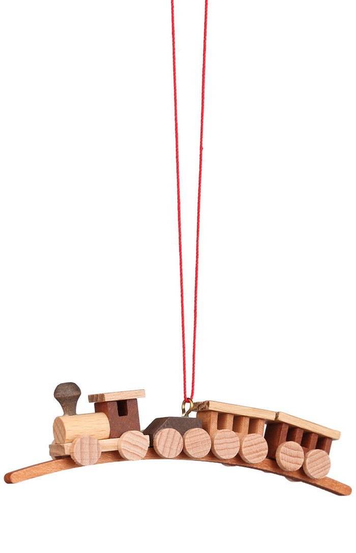 German Christmas Ornament: Train Natural