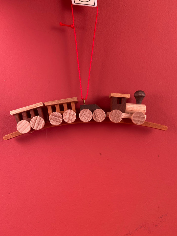 German Christmas Ornament: Train Natural
