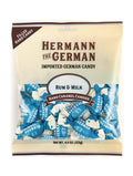 German Hard Caramel Filled Candies: Rum & Milk