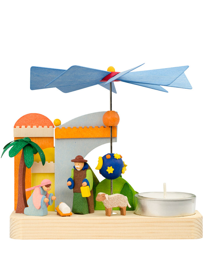 German Pyramid: Small Nativity Tea Light