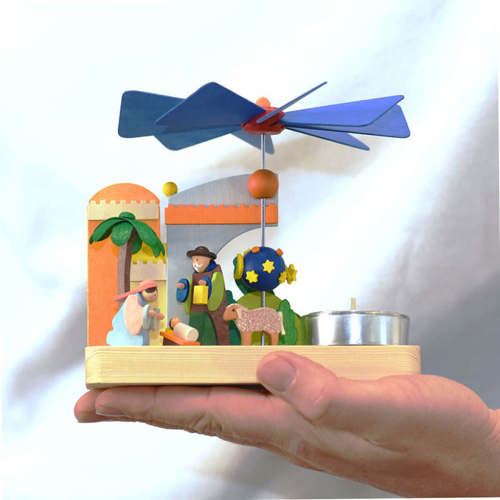 German Pyramid: Small Nativity Tea Light