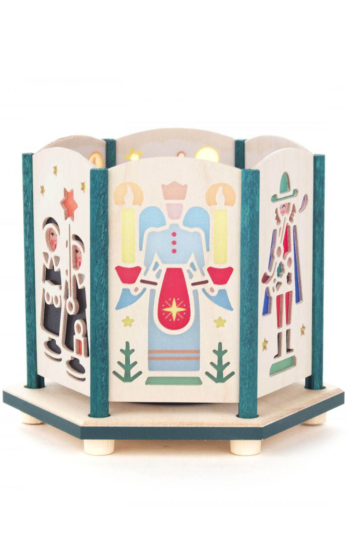 German Tea Light Luminary: Seiffen Scene