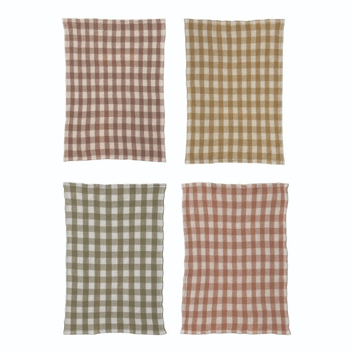Gingham Waffle Weave Kitchen Towels