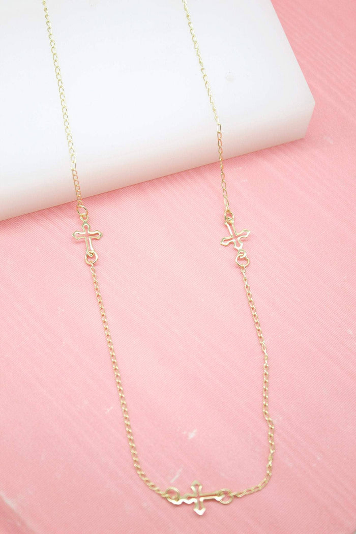 Gold Dainty Cross Necklace