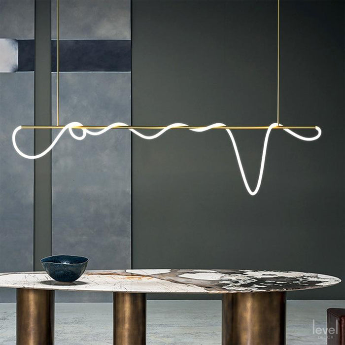 Golden White Suspension Light - Level Decor