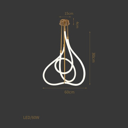 Golden White Suspension Light - Dia 60cm / White - Level Decor