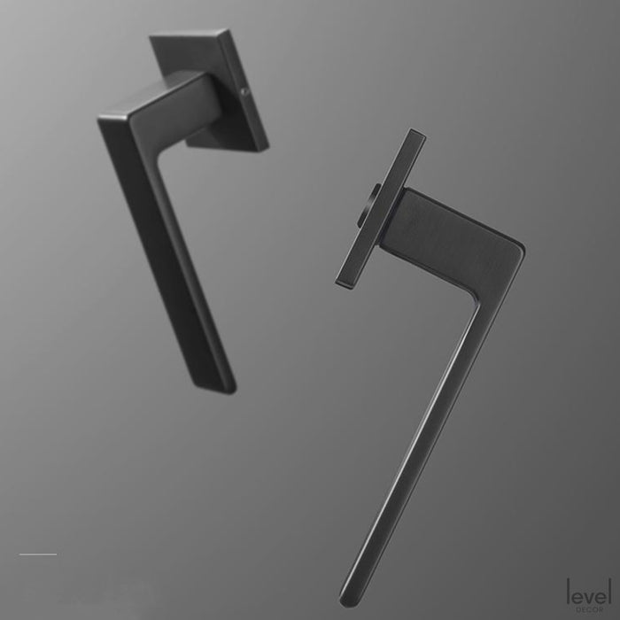 Grey Brushed Wooden Door Handle - Level Decor