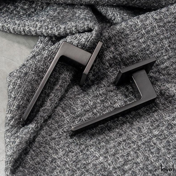 Grey Brushed Wooden Door Handle - Level Decor