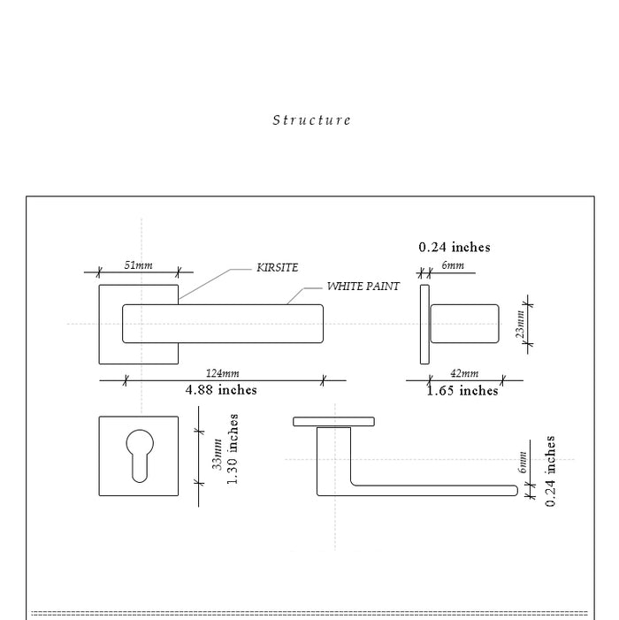 Grey Brushed Wooden Door Handle - Level Decor