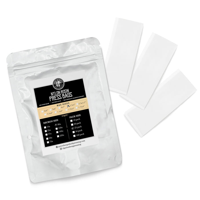 Gutenberg’s Dank Pressing Co. 1.5" x 4" Rosin Press Bags - 25 Pack