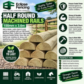 Half Round Machined Rails – 100mm x 3.6m Pressure-Treated Timber.-Eclipse Fencing