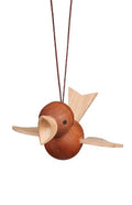 Handmade Wooden Bird Ornament from Germany, Natural