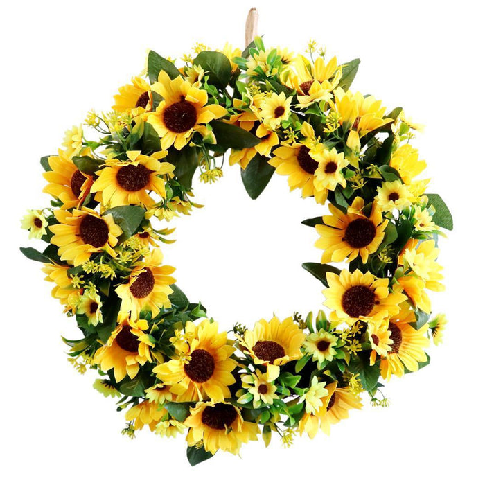 Happy Sunflower Wreath Modern Farmhouse