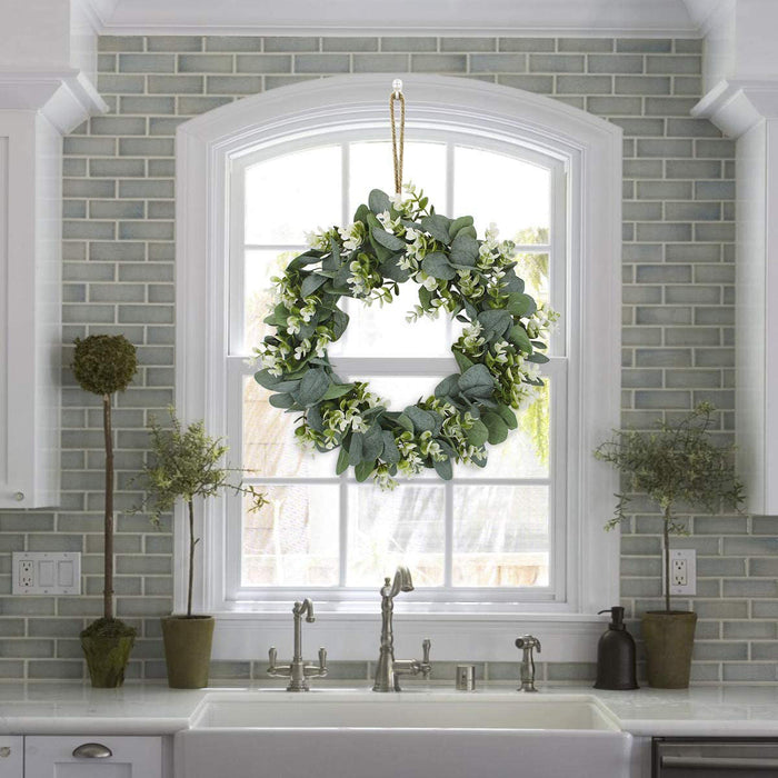 Harmony in Peace Faux Eucalyptus Wreath Modern Farmhouse
