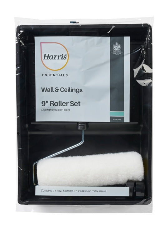 Harris Essentials 9" Roller Set – Professional Paint Roller for Smooth & Even Coverage-Eclipse Fencing