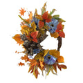 Harvest Wreath with Leopard Ribbon Bow VCI Imports