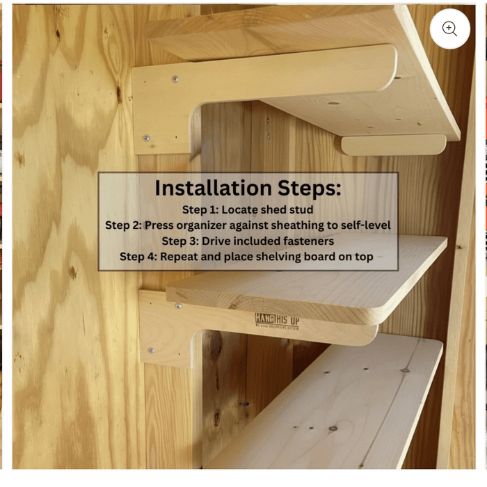 Heavy - Duty Shed Shelf Bracket Kit - HangThis Up