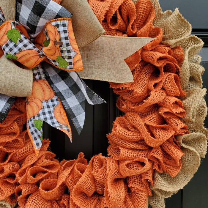 Hello Autumn Linen Wreath Modern Farmhouse
