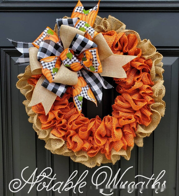 Hello Autumn Linen Wreath Modern Farmhouse