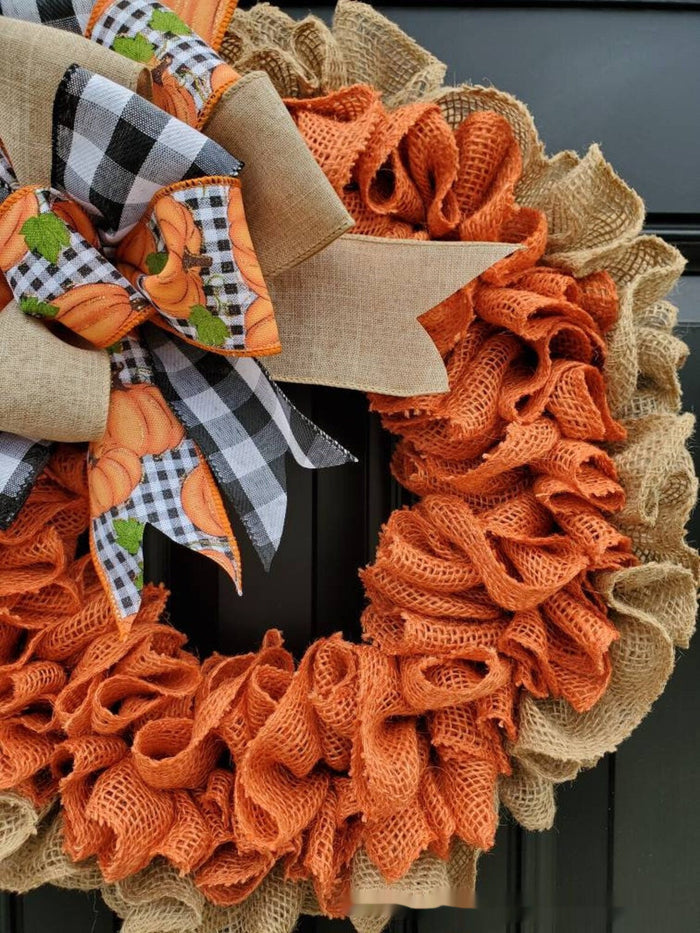 Hello Autumn Linen Wreath Modern Farmhouse