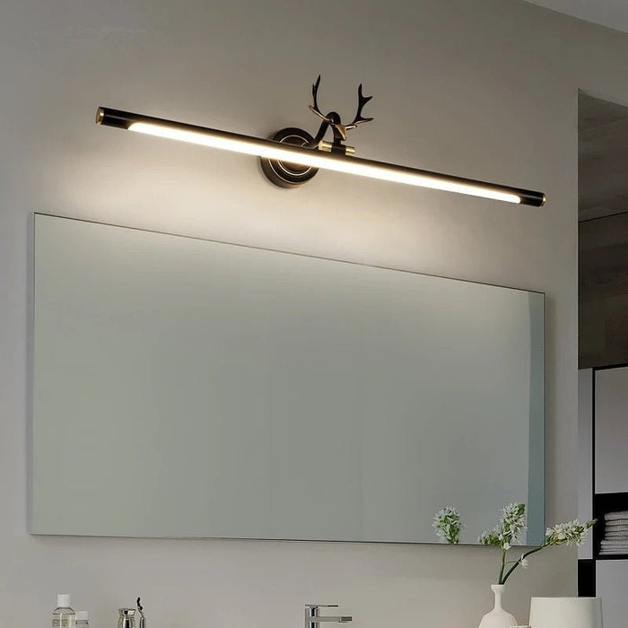 Hemera Wall Sconce - Black & Gold - 16.9" x 4.7" / 43cm x 12cm / Warm White (2700-3500K) - Level Decor