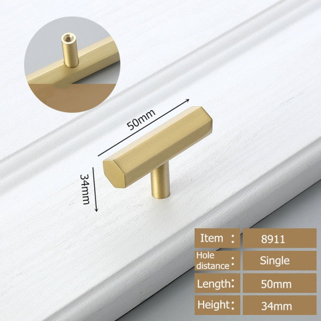 HexaTop Brass Cabinet Knobs and Handles - single - Level Decor