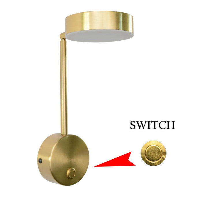 Holmes Bedside Wall LED Light in Gold - Divine Heart L.A.